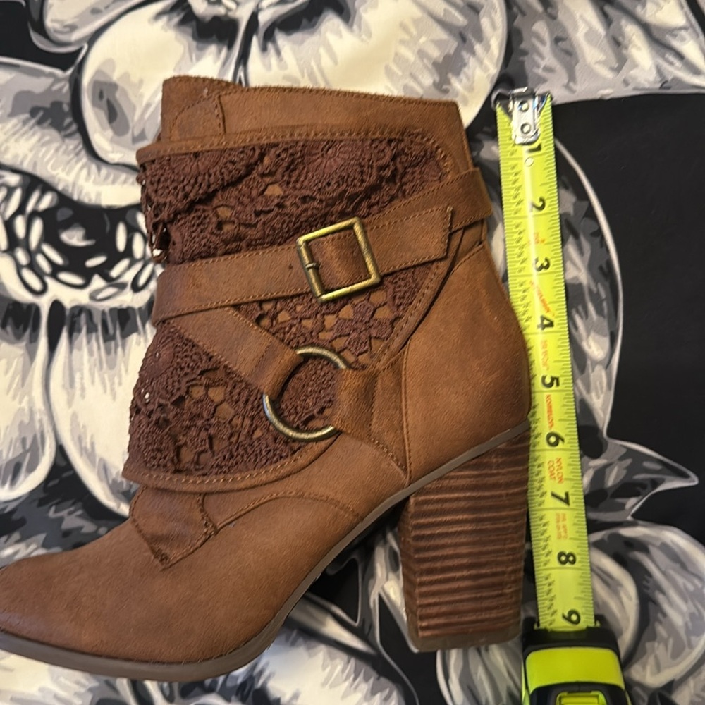Brown Lace Ankle Boots - Picture 7 of 7